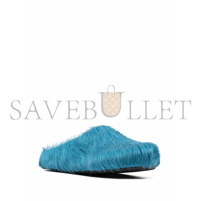 MARNI FUSSBET SABOT CALF-HAIR SLIPPERS 